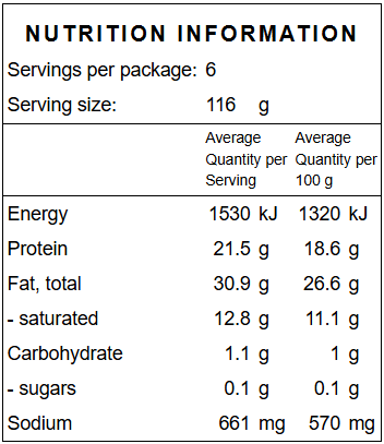 Beef & Mushroom Sausages 6pk